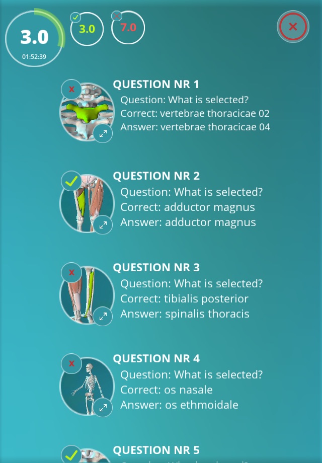 Anatomy Quiz - muscles and bones screenshot 4