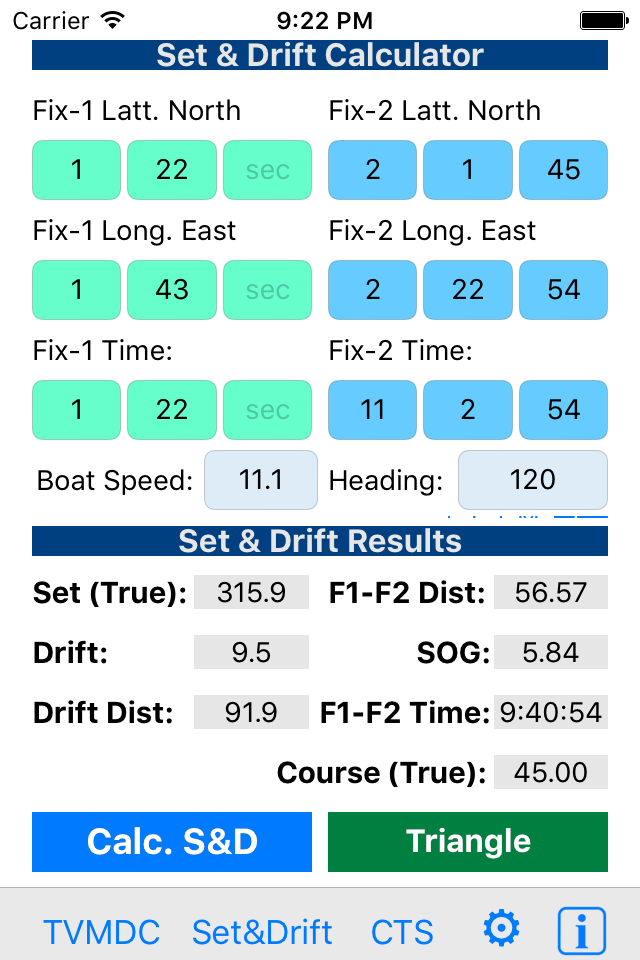 TVMDC Sailing and Marine Navigation Calculator