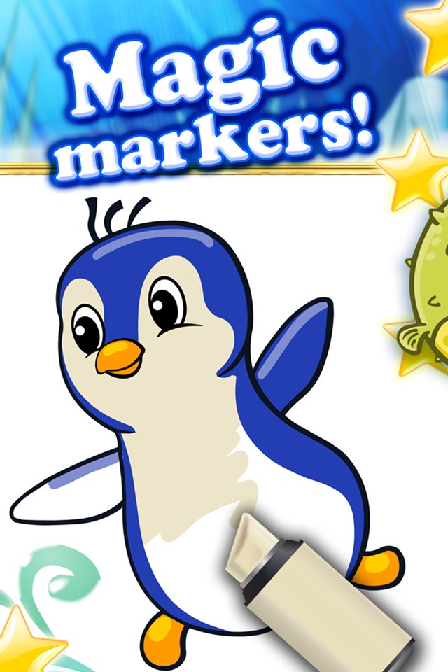 Coloring books for toddlers HD - Colorize ocean animals and fish screenshot 3