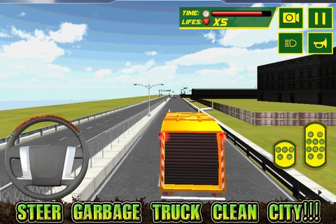 City Garbage Truck Simulator 3D – Drive trash vehicle & digger crane to sweep the roads screenshot 2