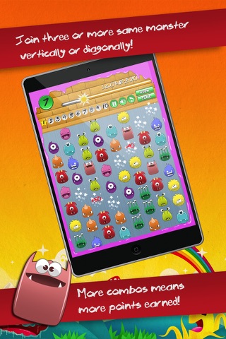 Cute Monster Heroes Match Threes Puzzle Game screenshot 3