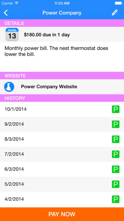 Simple Bill Tracking and Reminders
