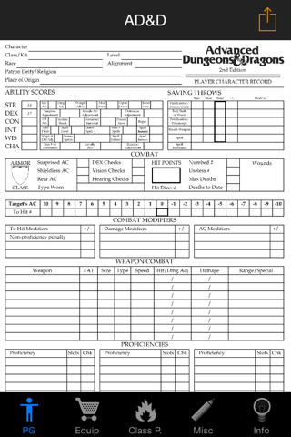 Real Sheet: AD&D + Dice Table screenshot 2