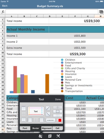 Screenshot #6 pour SpreadSheet -Excel Edition HD