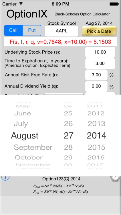 Black-Scholes Option Calculator