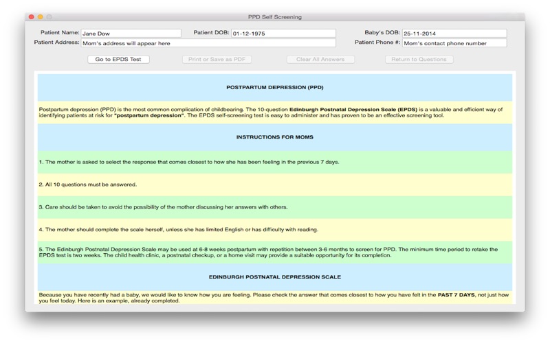 Screenshot #1 pour PPD Screening