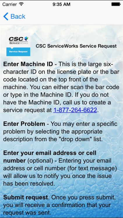 CSC ServiceWorks Service App