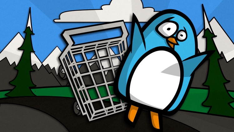 Penguin in a Shopping Cart