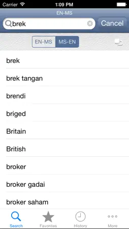 Malay<>English Dictionary screenshot 1