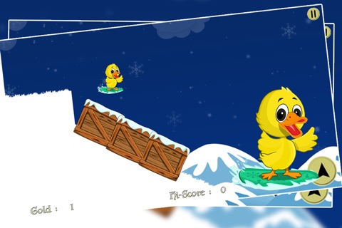 Snowboard Ice Duck : The Winter Cute Animal Fun Fast Race - Free screenshot 2