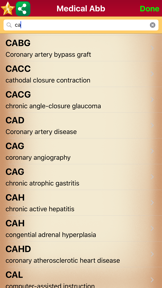 Medical Abbreviations Quick Search screenshot