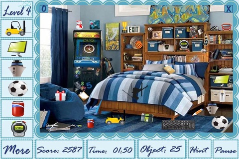 Hidden Objects Game - Boys Rooms screenshot 4
