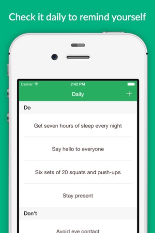Daily - keep track of your dos and don'ts, everyday screenshot 2