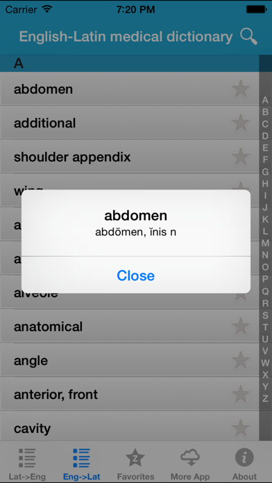 Latin medical terms dictionary Screenshot 3