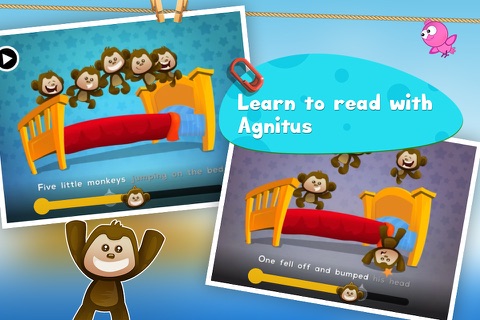 5 Little Monkeys Jumping On The Bed: TopIQ Story Book For Children in Preschool to Kindergarten HD screenshot 2