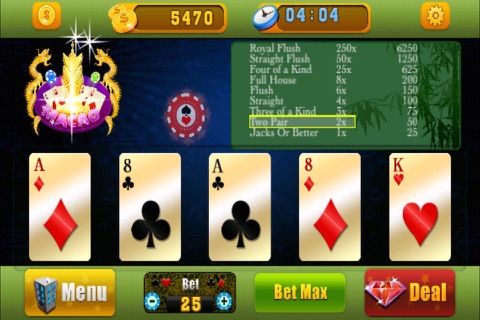 Ace Video Poker Mega World Casino Version - Bet & Win Big! screenshot 3