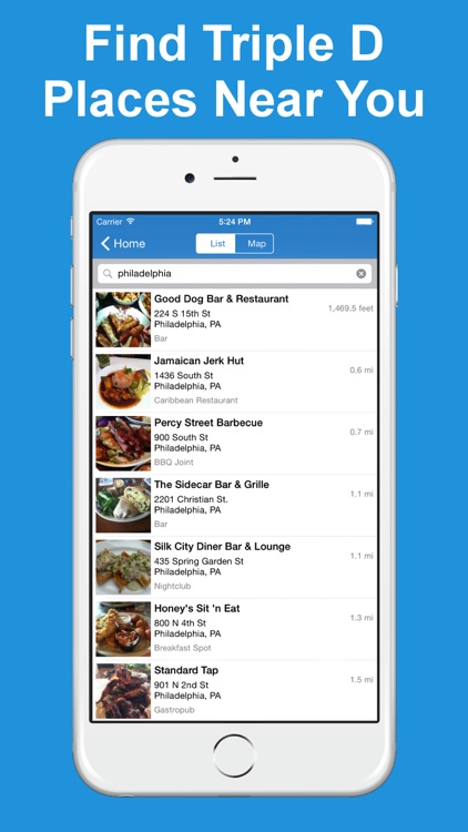 Fan App for Diners, Drive-Ins and Dives