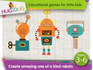 HugDug Robots - Little kids and toddlers build amazing robots and crazy machines screenshot #1 for iPad