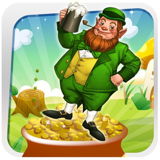 St. Patrick's Day Leprechaun Leaping Over Prize Gold Game icon