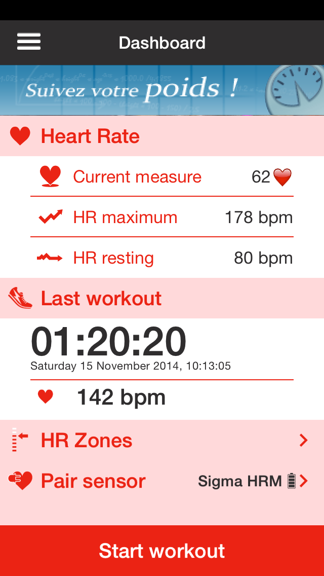 HR Tracker, Calc your Heart Rate during a workout iPhone screenshot