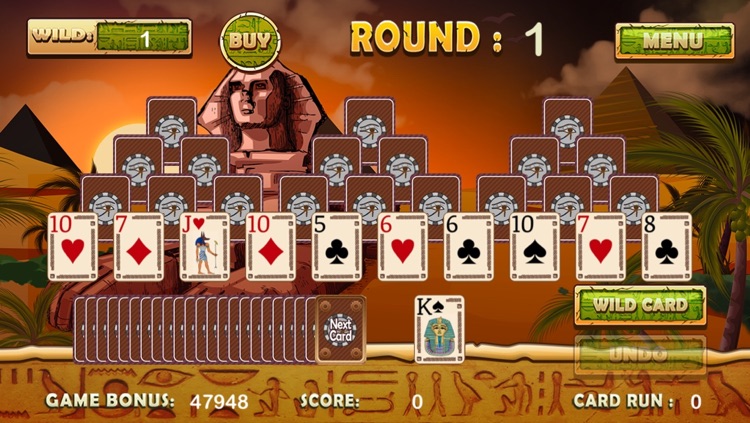 Ancient Egyptian Tri Tower Pyramid Solitaire