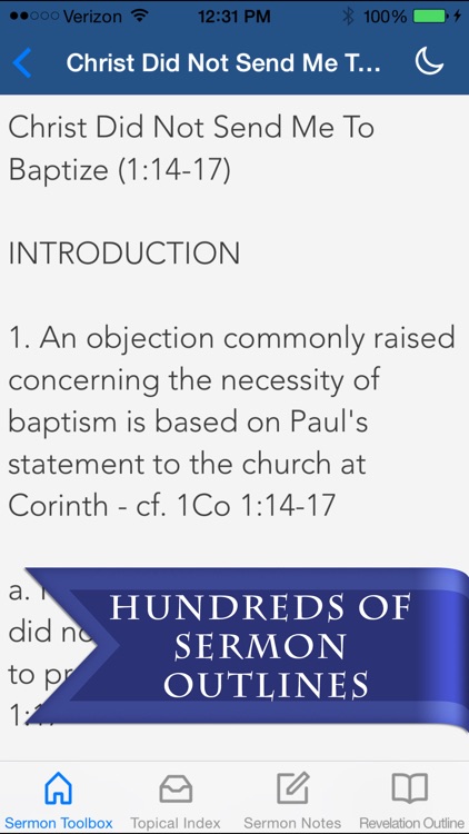 Sermon Toolbox - Illustrations, Outlines, Topical Index, and more tools for writing sermons