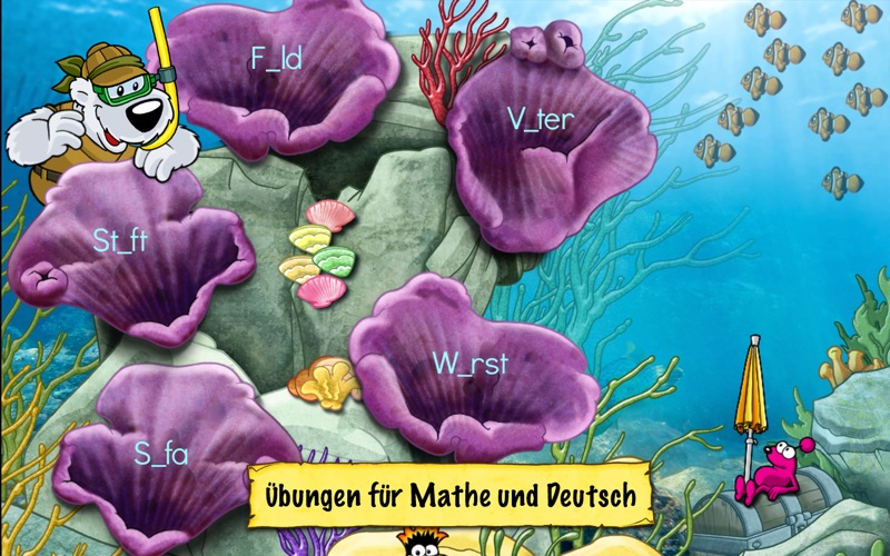 deutsch und mathe 2. klasse: emil und pauline in der tiefsee - rechnen und lesen für die grundschule iphone screenshot 2