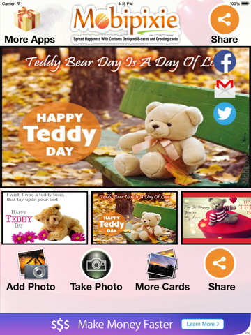 Teddy bear eCards & greetings iPad screenshot