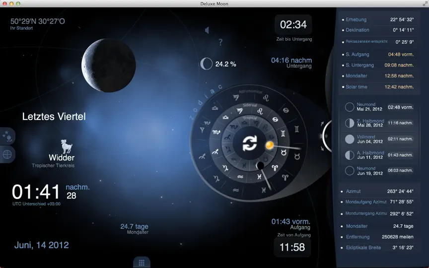 Screenshot von Mond Deluxe HD - Mondphase Kalender auf dem iPhone 2