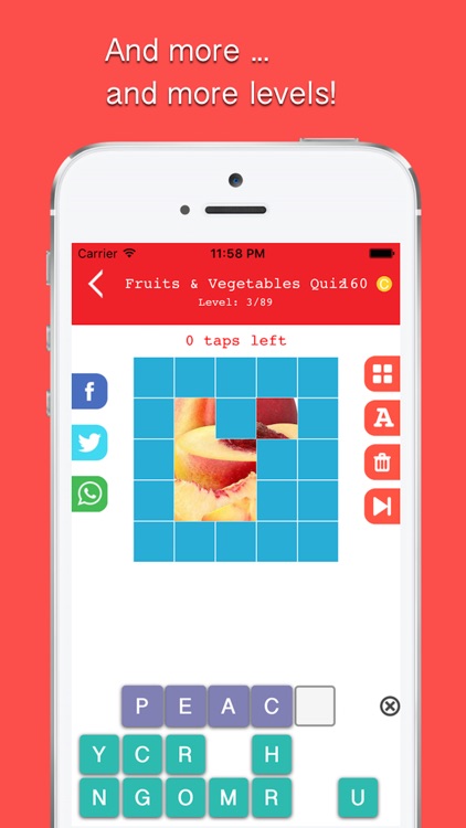 Fruits & Vegetables Quiz - Guess the name of food picture, new puzzle quiz  word game. The best food trivia guessing games. by Tapdiem