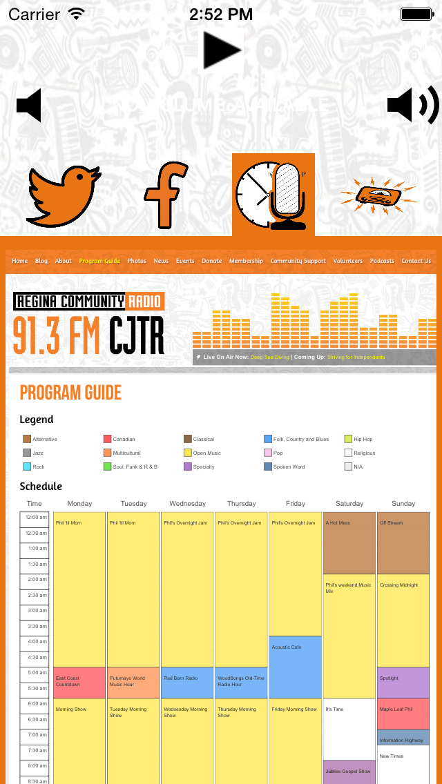 Screenshot #1 pour 91.3 FM CJTR Regina Community Radio App