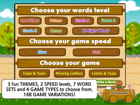 Sight Words Spelling Race: Hot Cars, Fast Fairies & Fairy Tale Dash HD screenshot 3