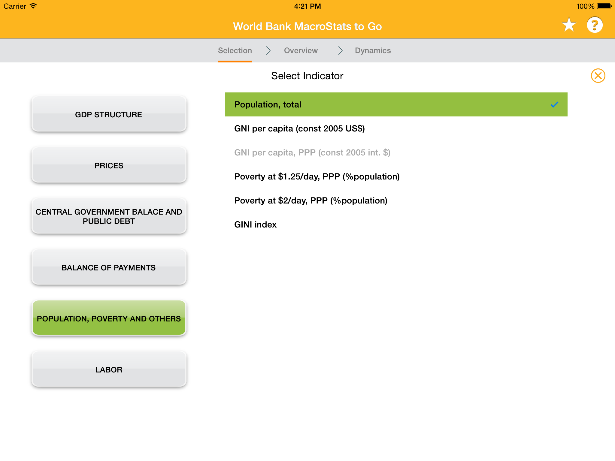 World Bank MacroStats to Go