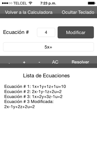 Equations Calculator screenshot 2