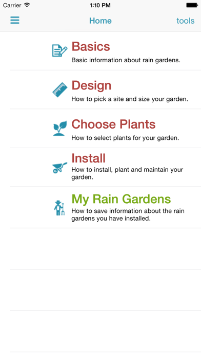 Screenshot 1 of Rain Garden App