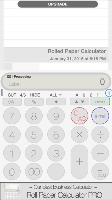 Rolled Paper Calculator PRO Screenshot