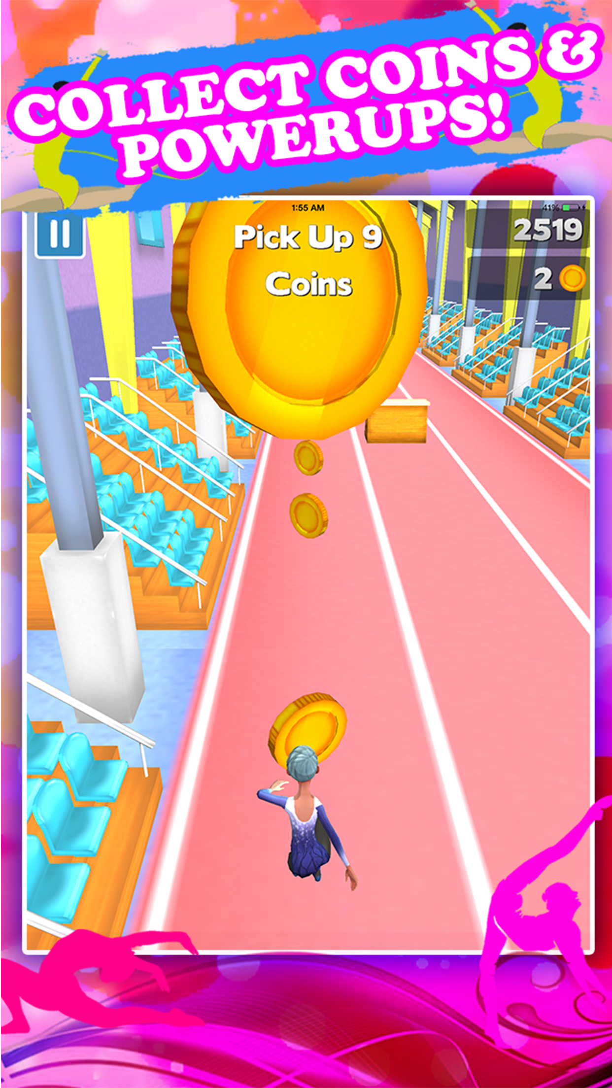 American Gymnastics Girly Girl Run Game FREE screenshot 3