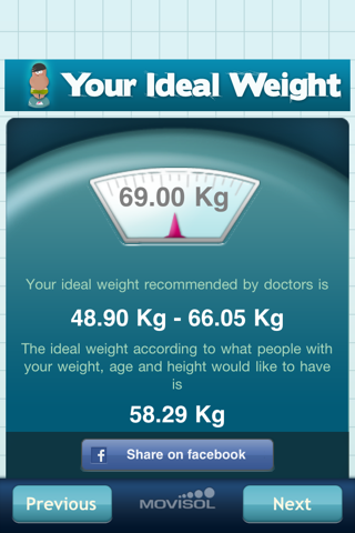 Your Ideal Weight: calculator for your losing diet screenshot 4