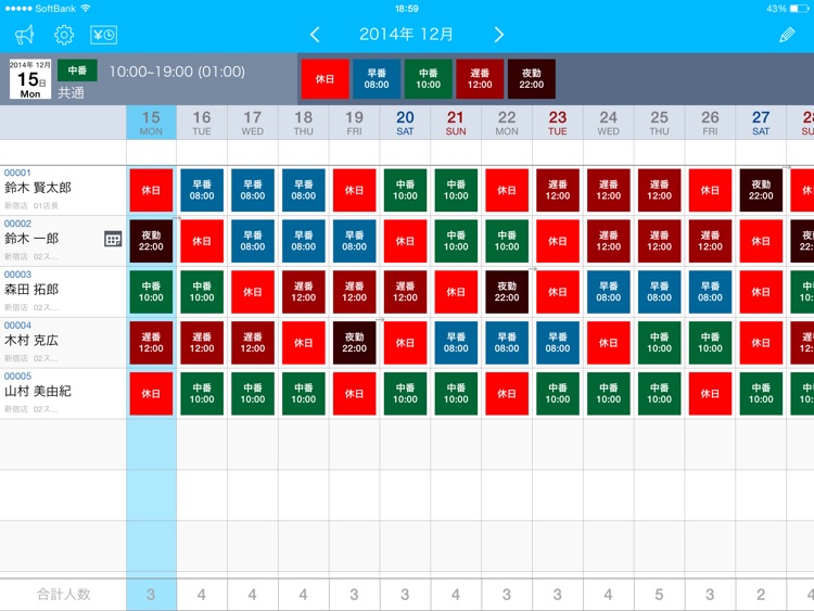 eShift Schedule