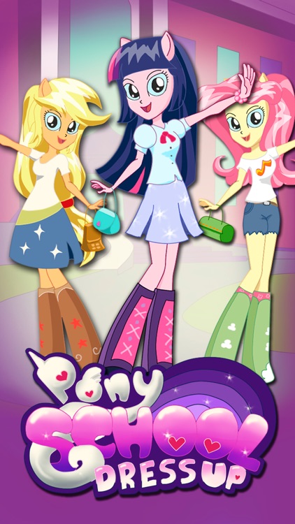` Dress up Pony School girls Equestria magic princess make up salon