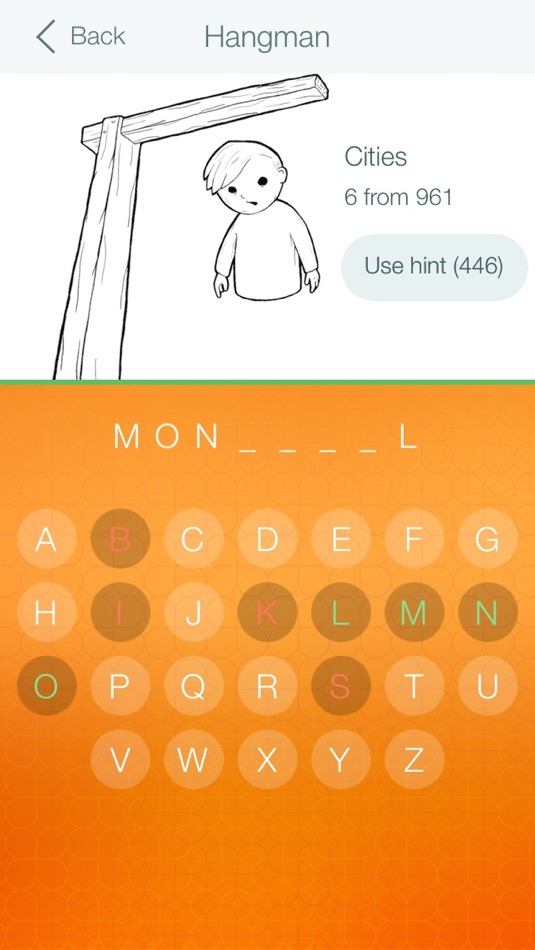 #2. Hangman 2 - word game. Addictive quiz with words guessing (iOS) 由: Anton Kartunov
