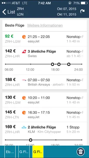 Screenshot von Zurich Airport (ZRH) + Radar auf dem iPhone 5