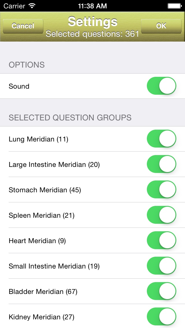 Acupuncture Points Quiz Screenshot
