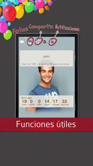 Captura de pantalla de Calendario De Cumpleaños & Cuenta Atrás - Con Notificaciones Push en iPhone 3