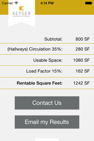 Keyser Office Space Calculator screenshot 2