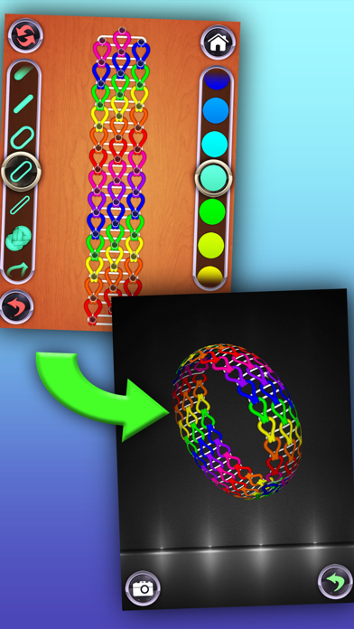 Screenshot #1 pour Rainbow Loom Designer - faire des bracelets arc de métier à tisser!