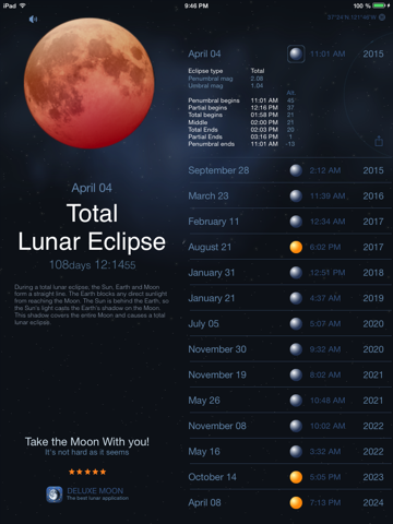 Screenshot #5 pour Solar and Lunar Eclipses - Full and Partial Eclipse Calendar
