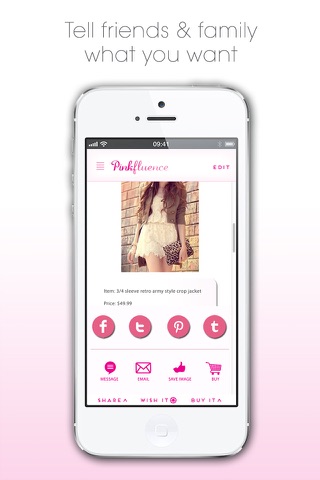 Pinkfluence - A girl's shopping wish list! screenshot 3