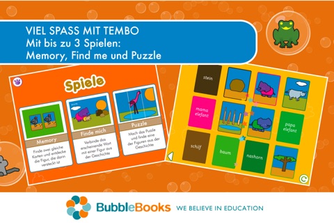 Tembo y los otros. Cuento educativo para niños. Juegos de Memoria y Puzzle. Aprende idiomas con Tembo, una genial app educativa screenshot 4