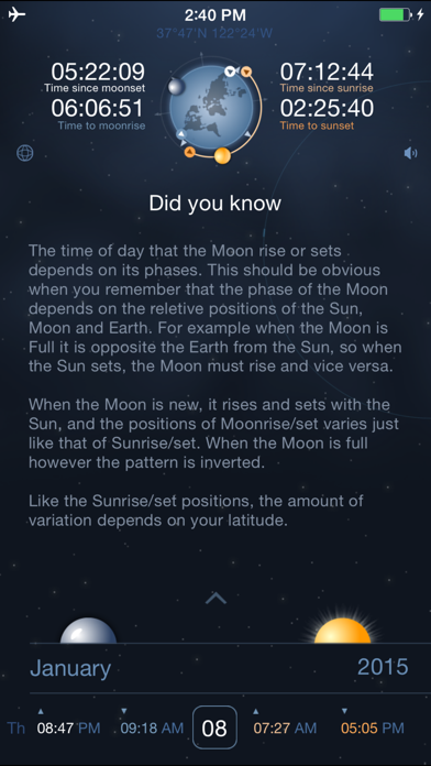 Raise and Set Times - Moonrise, moonset, sunrise, sunset times and compassのおすすめ画像2